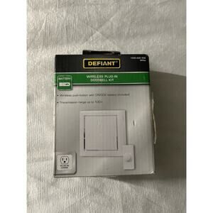 Defiant Wireless Plug-In Doorbell Kit White with 1 Push Button